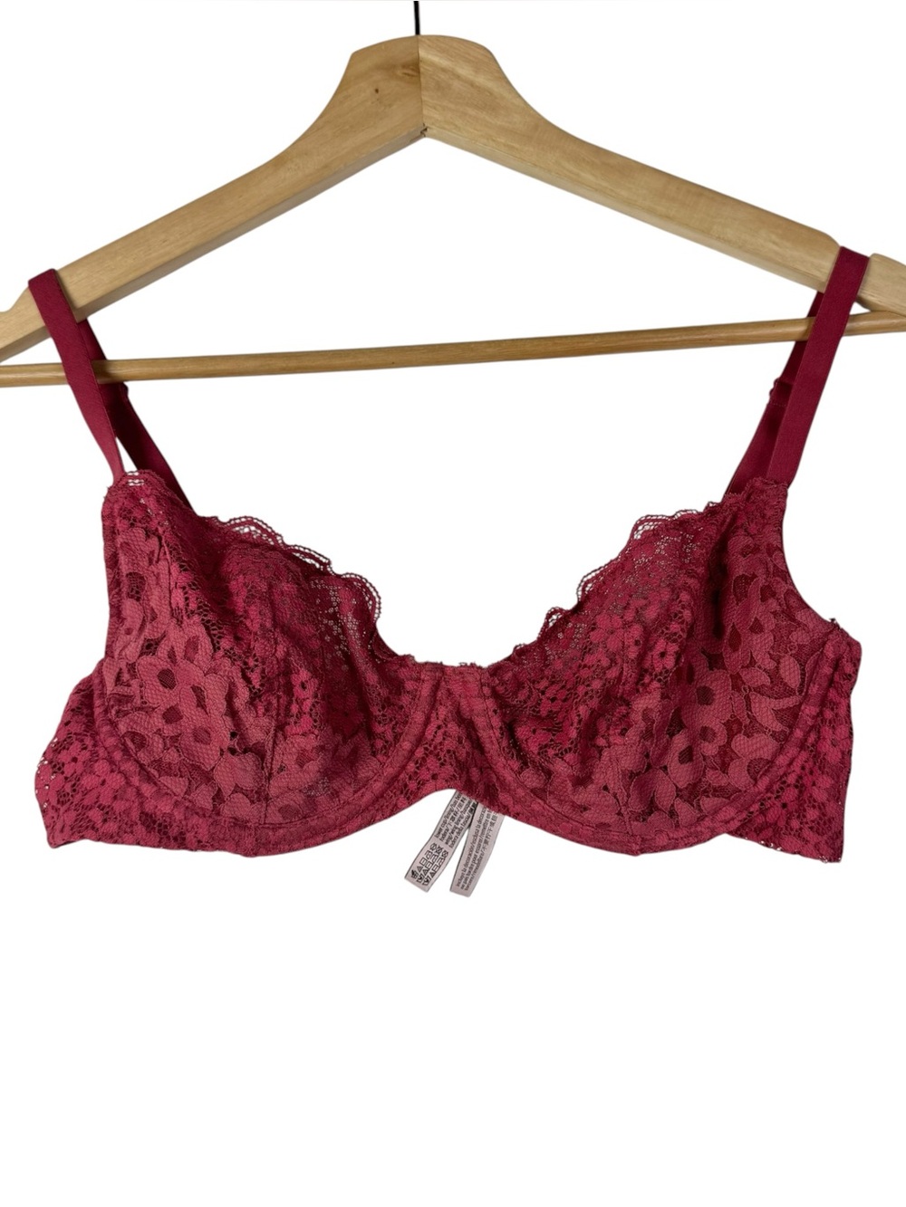 Victoria's Secret Body By Victoria Red Lace Unlined Demi Bra 36C